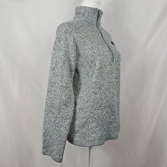 Patagonia Womens Better Sweater M 1/4 Zip Fleece Pullover Sweater Gray Cozy Warm - Picture 3 of 16